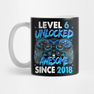 Level 6 Unlocked Awesome Since 2018 Gaming 6Th Birthday Mug